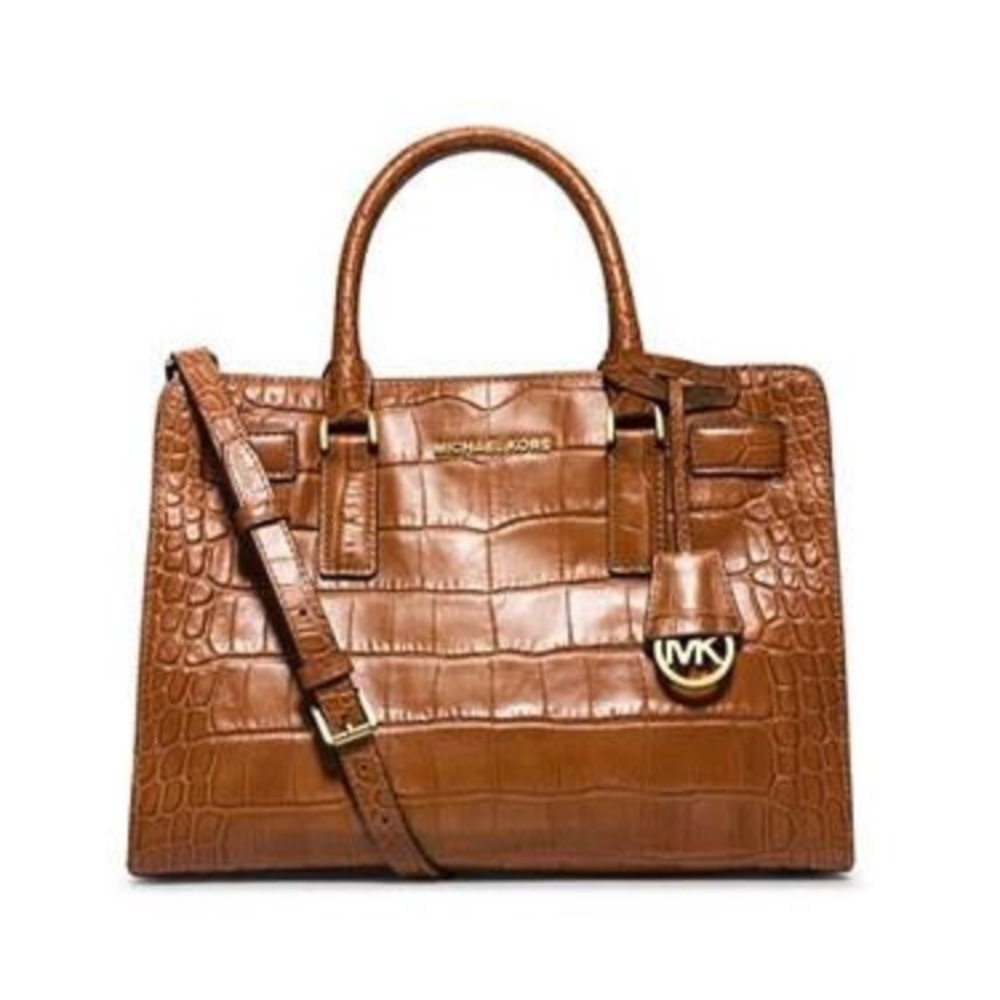 Michael Kors Dillon Croc-Embossed Satchel Bag